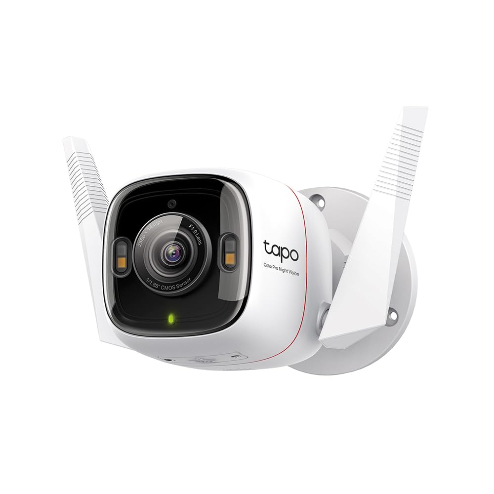 Tapo ColorPro Wi-Fi Outdoor Camera, PoE, Plug-in, C325WB