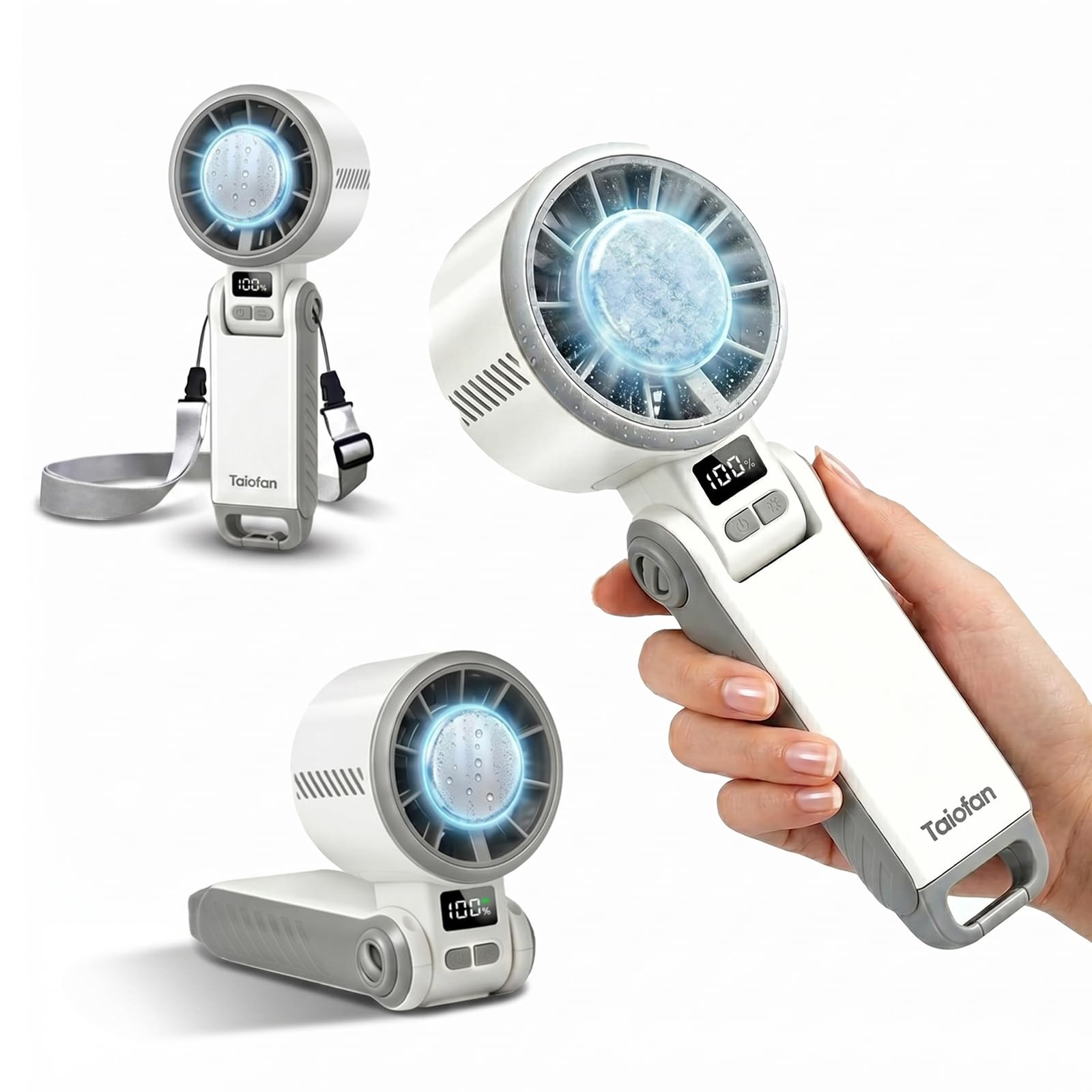 Portable Handheld Fan with Ice Cooling